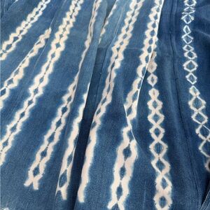 Vintage African Indigo Denim Shibori Mudcloth 59” L x 41” W Textile | No. 147